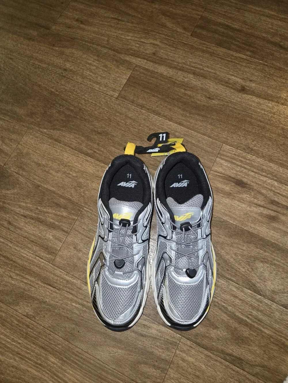 Avia Silver and Yellow Men's Athletic Sneakers